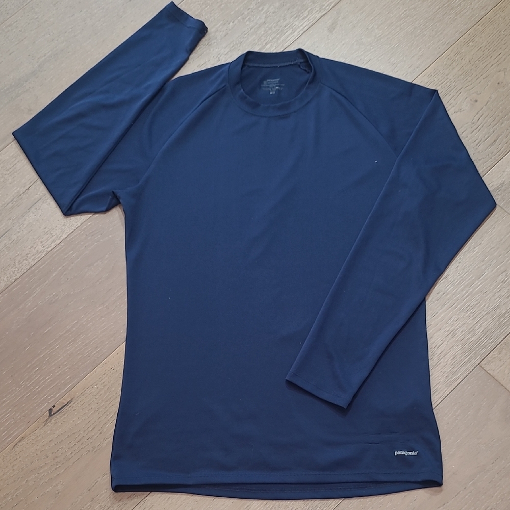 Patagonia Capilene Shirt Men's sz S Blue Long Sleeve Base Layer Shirt
